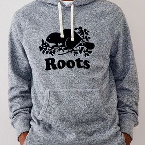 Mens Roots Salt & Pepper Hoodie Size xs